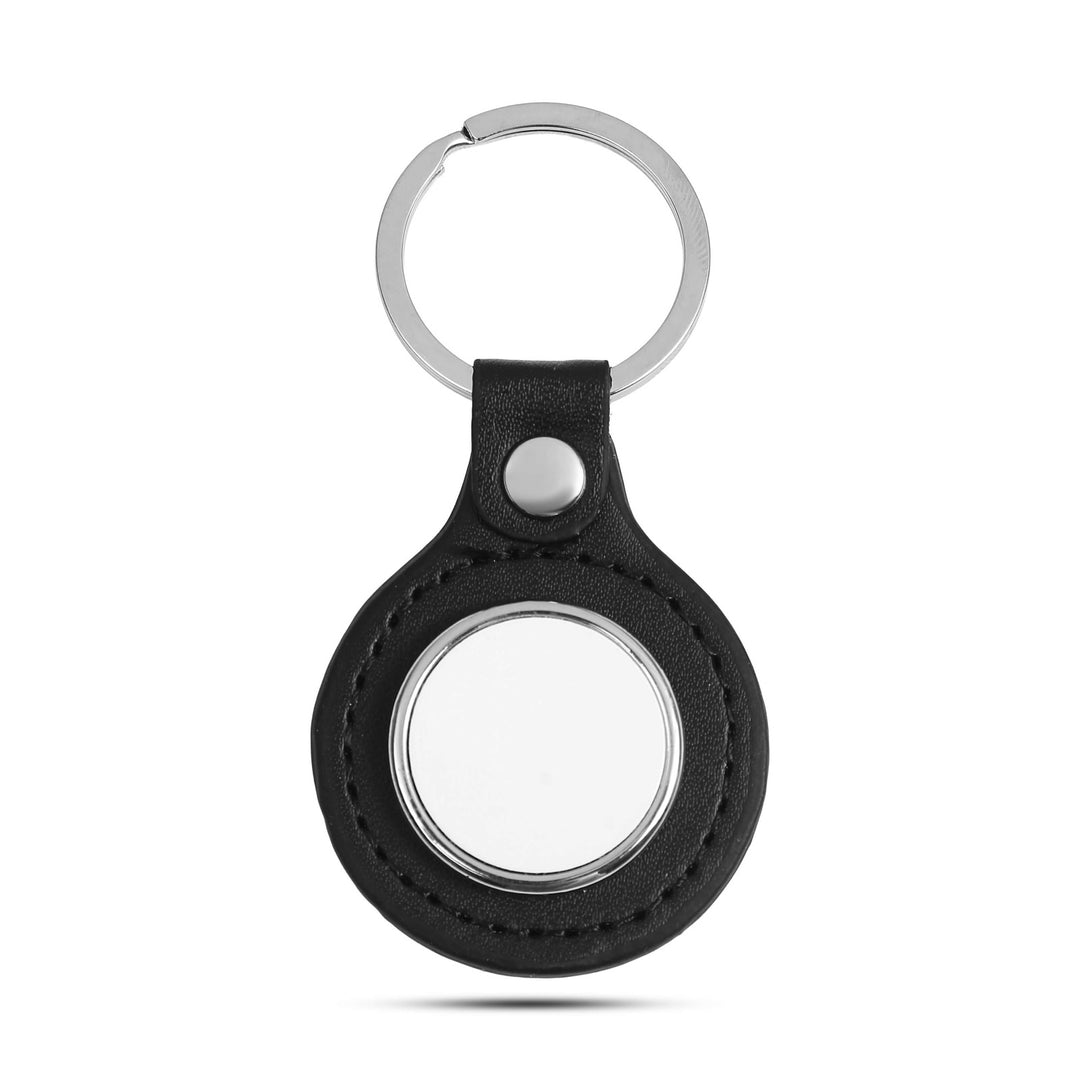 Personalised Round Leather keyring