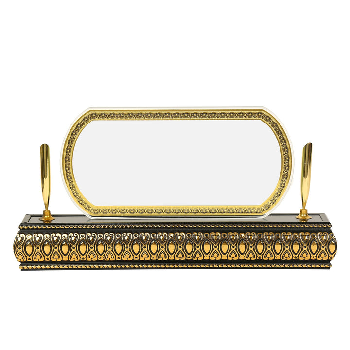 Oval Wooden Golden Base Desk Name Plate