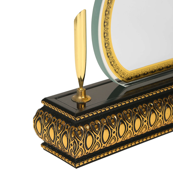 Oval Wooden Golden Base Desk Name Plate