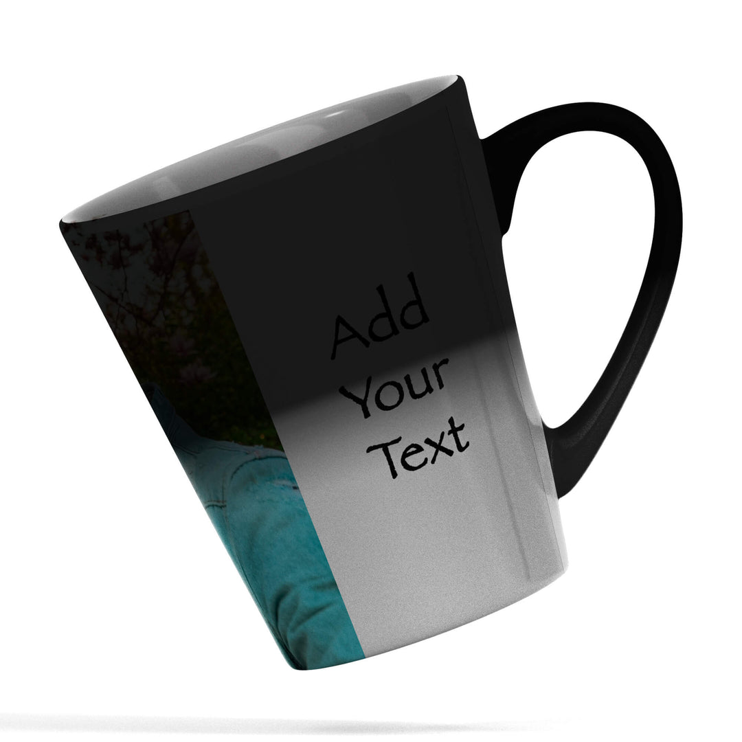 Photo And Text Magic Latte Mug