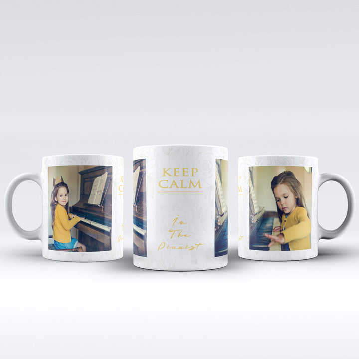 2 Photos And Text Floral Custom White Ceramic Mug