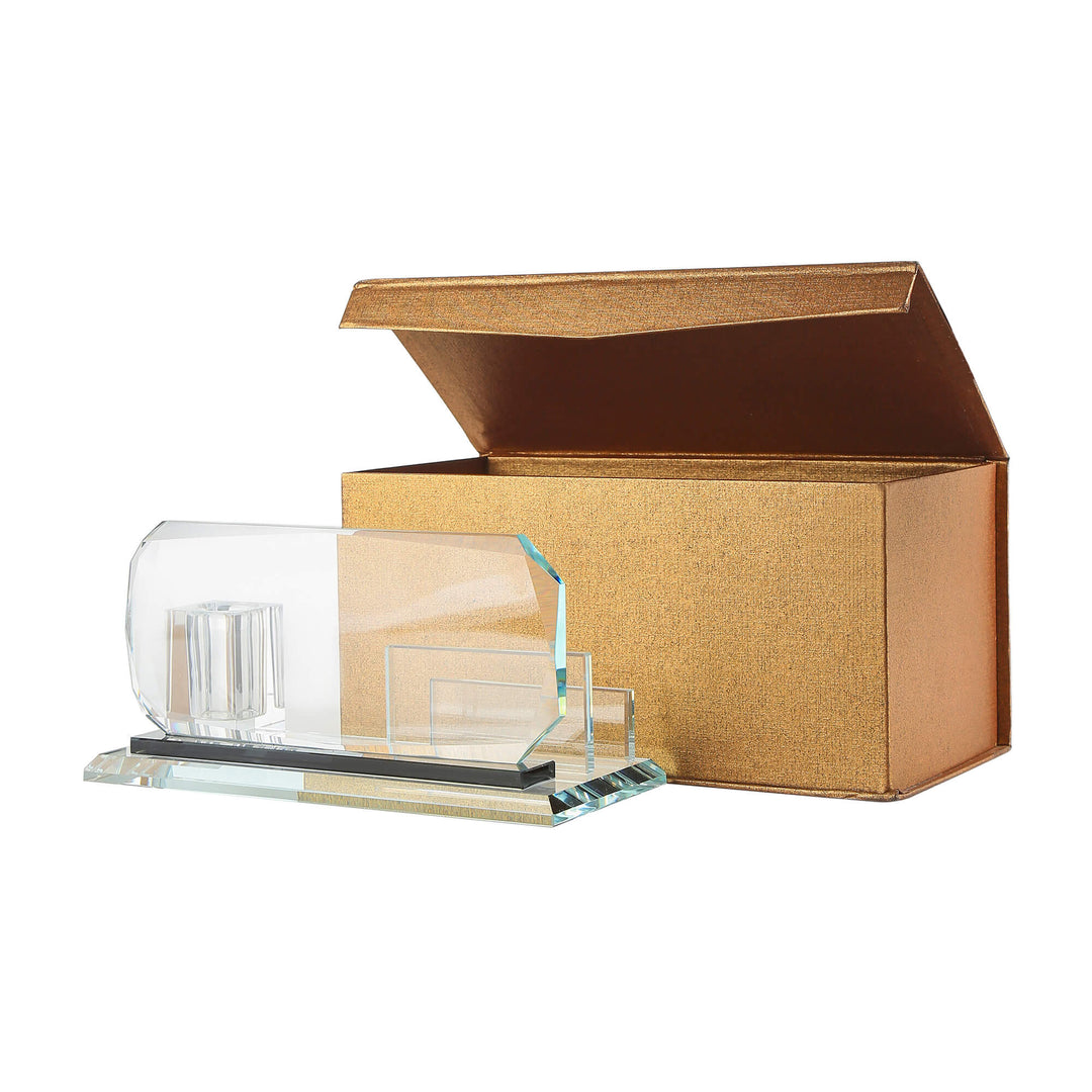 3 in 1 Crystal Desk Name Plate