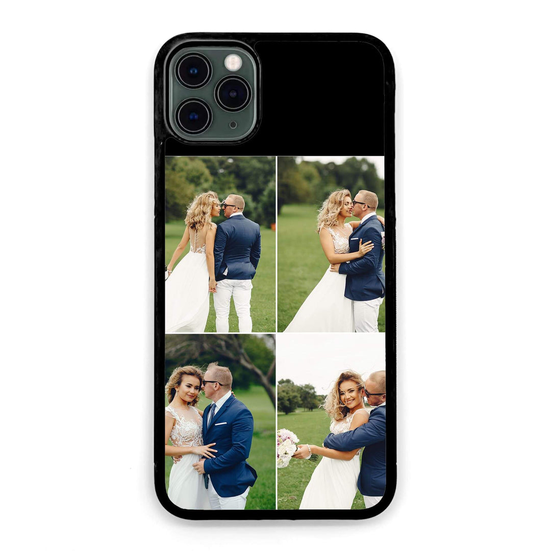 4 Photo Personalised iPhone Black Rubber Case