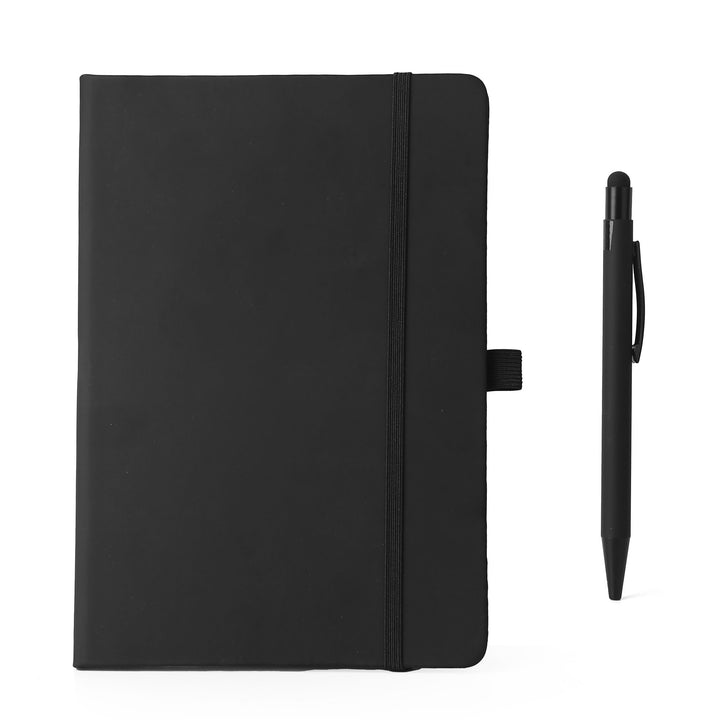 Personalised  Black A5 NoteBook With Rubber Pen