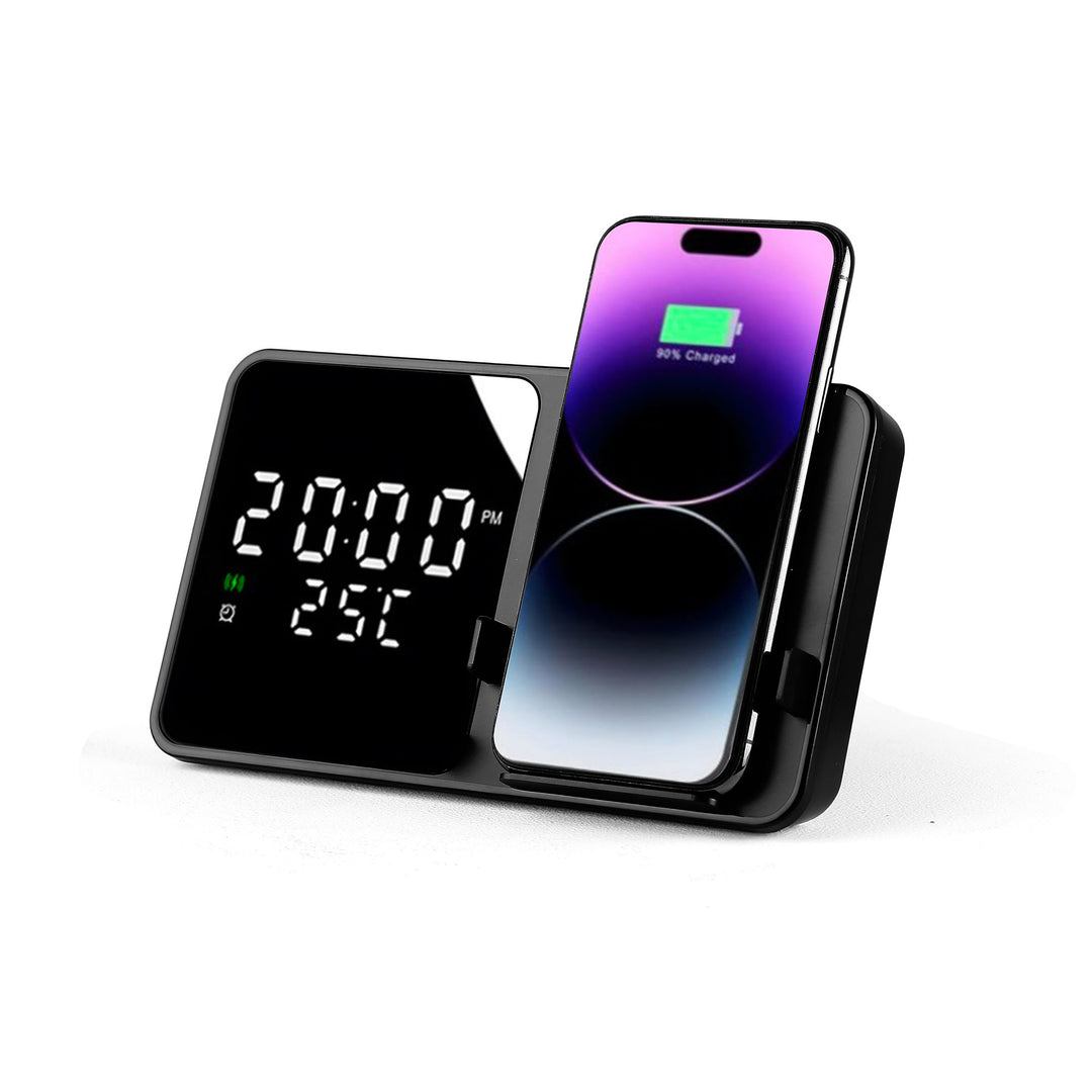 Personalised Wireless Phone Charging Dock with Digital Clock