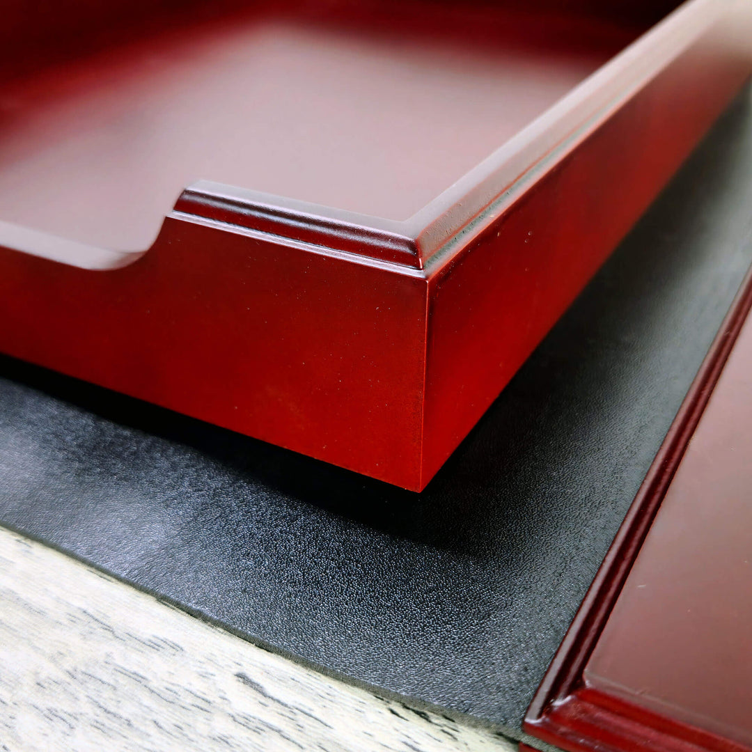 6 Pieces Red wooden Desk Set