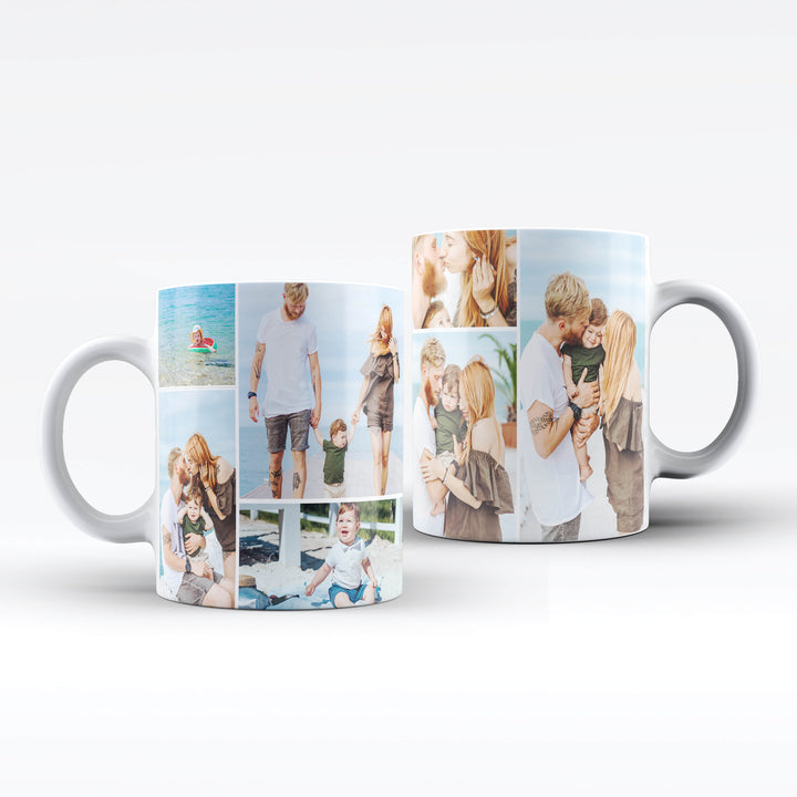 7 Photo Collage White Ceramic Mug