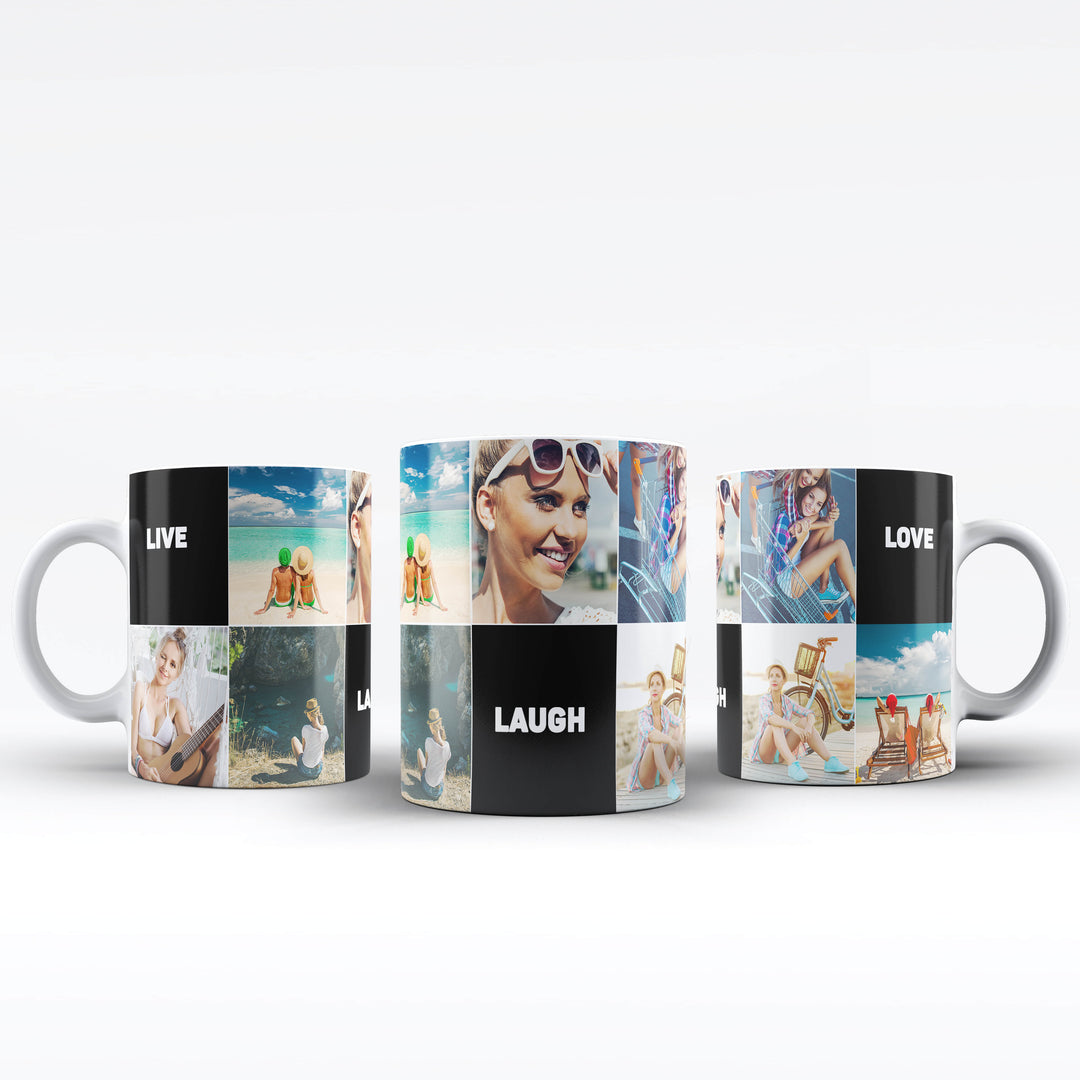 7 Photo & Text White Ceramic Mug