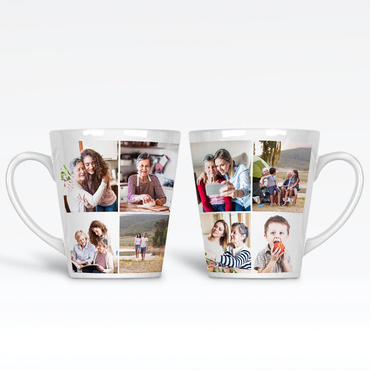 8 Photo Collage Latte Mug