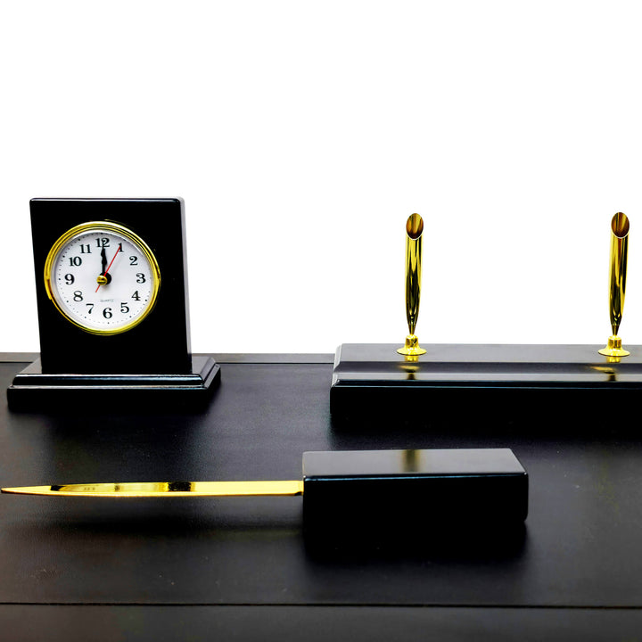 9 Pieces Black wooden Desk Set