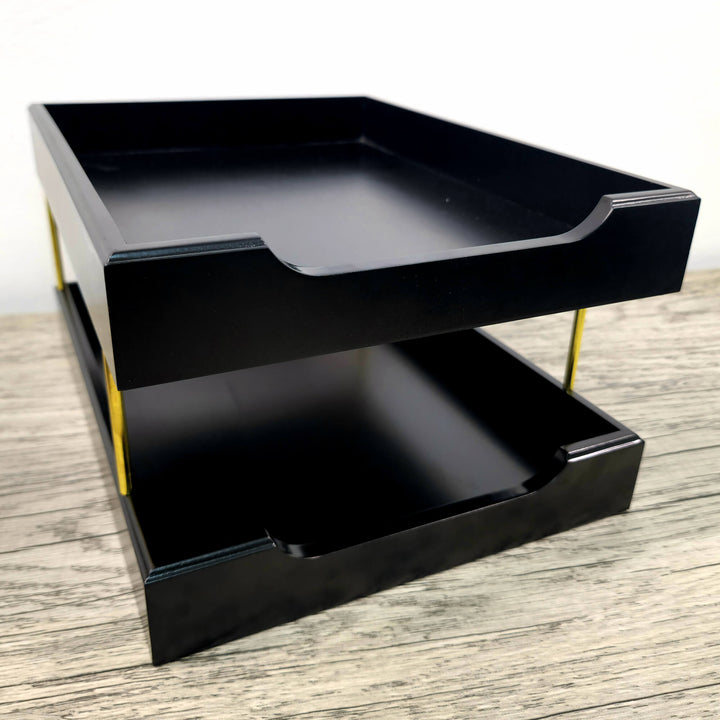 9 Pieces Black wooden Desk Set