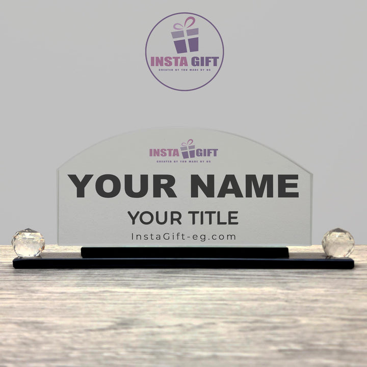 Arch Crystal Desk Name Plate