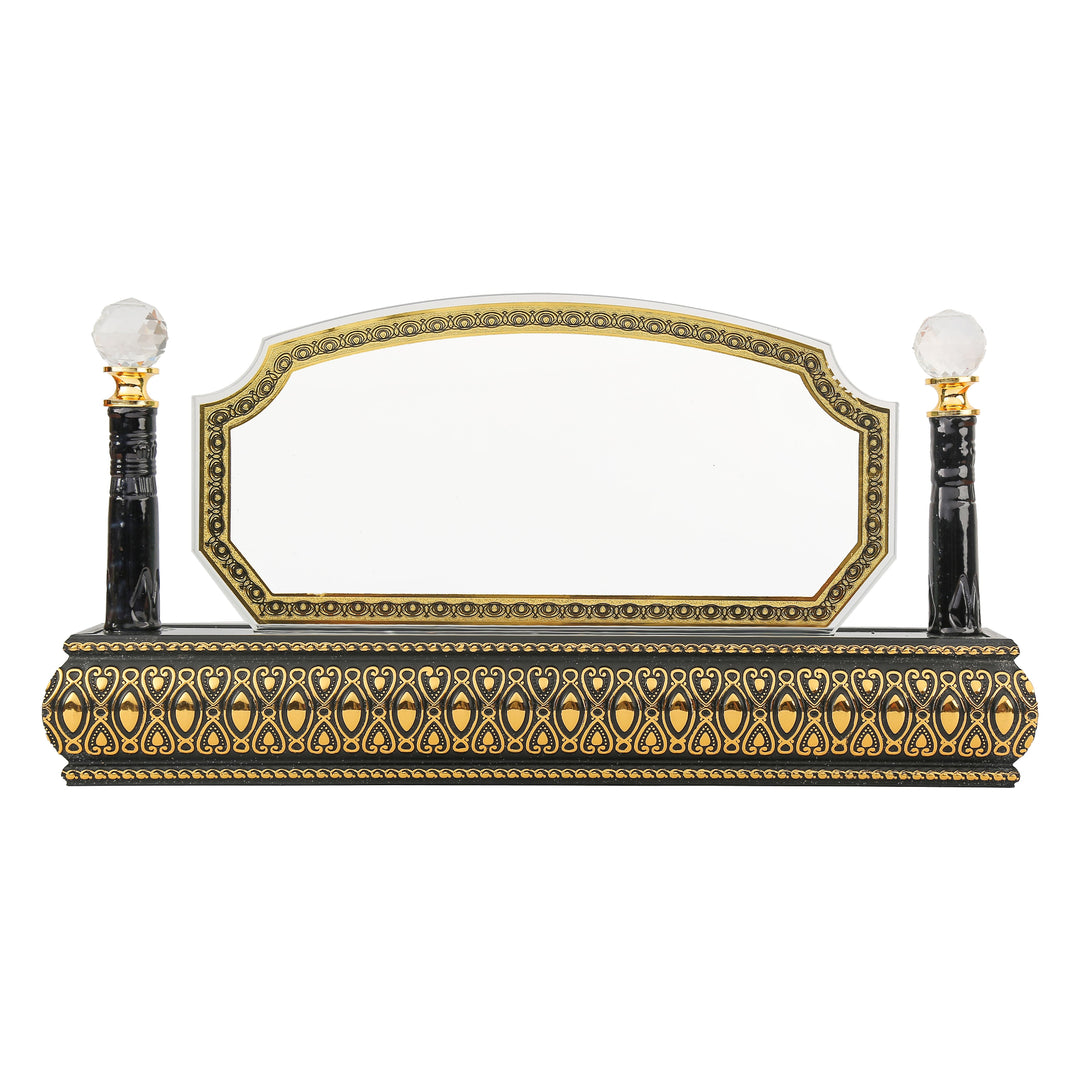 Arch wooden golden base desk name plate