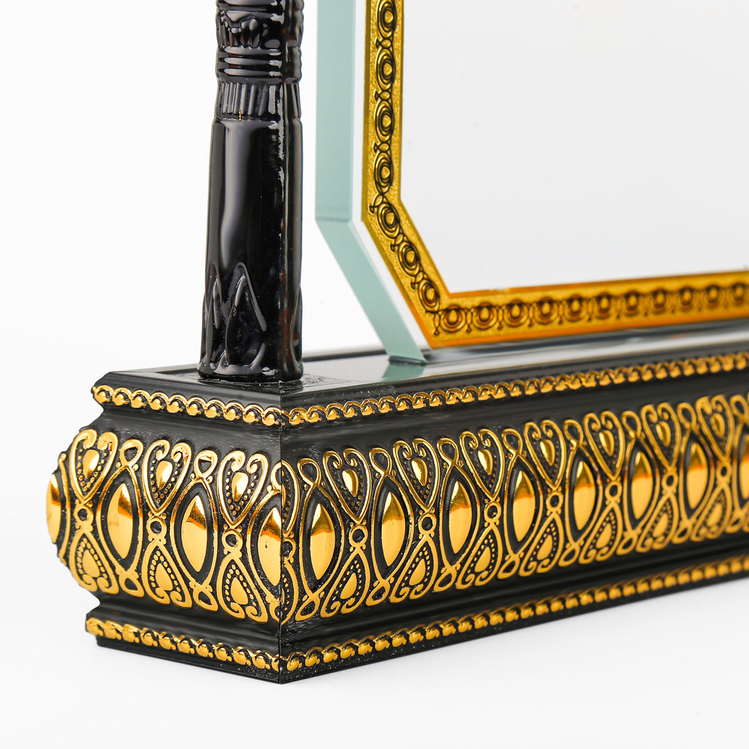 Arch wooden golden base desk name plate