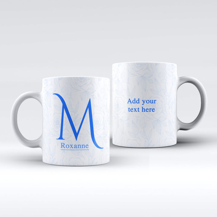 Initial, Name and text White Ceramic Mug