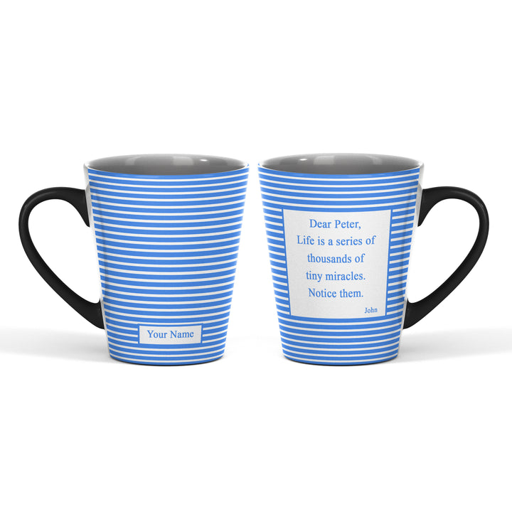 Stripes Name And Text Magic Latte Mug