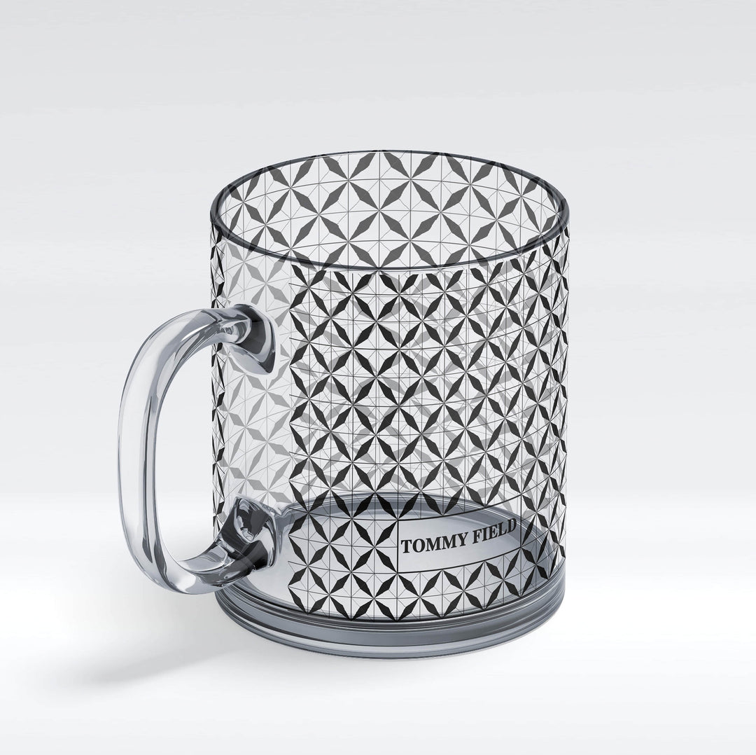 Name Glass Mug - Geometric Pattern