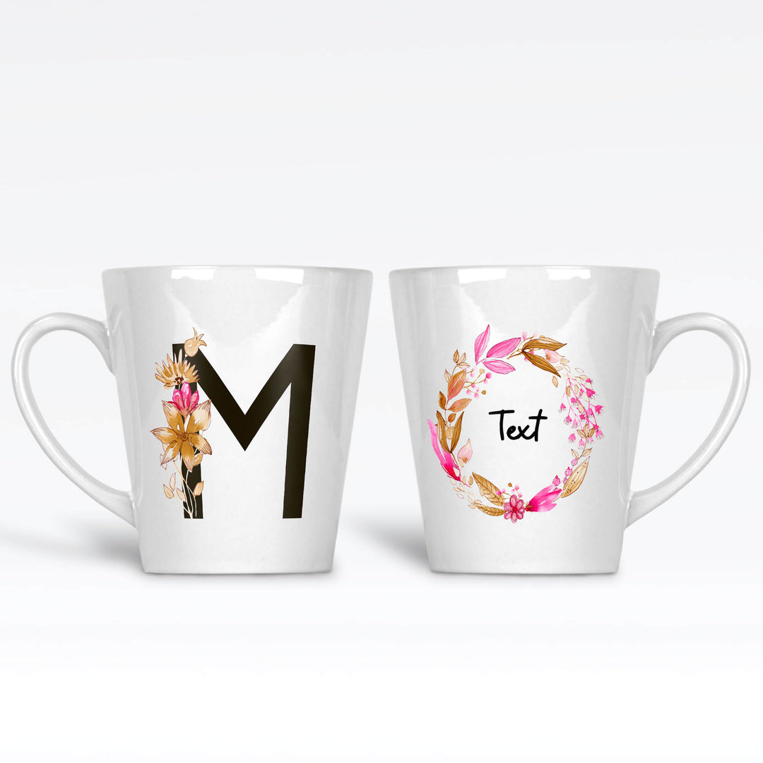 Braided Initial & Text Custom Latte Mug