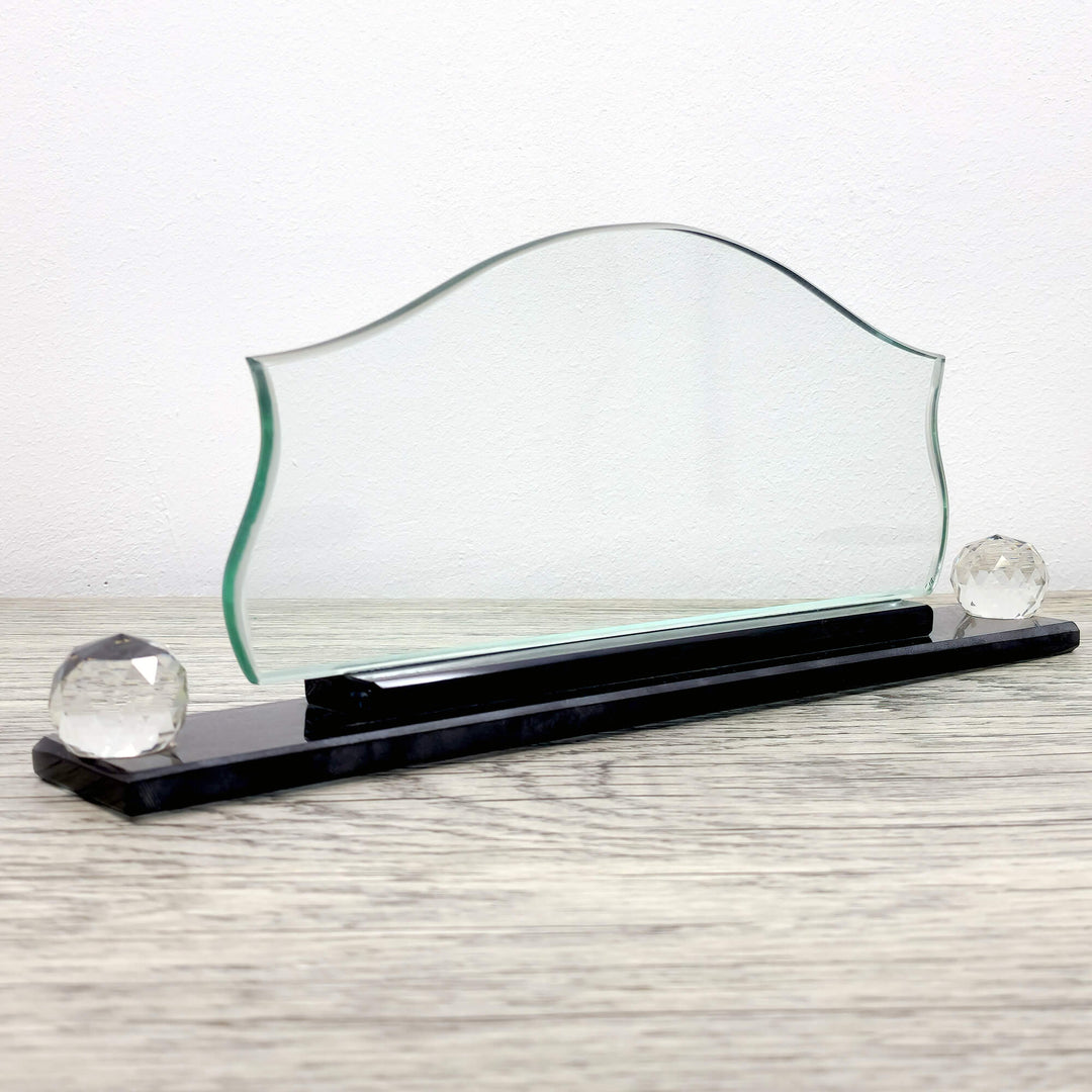 Curved Dome Crystal Desk Name Plate