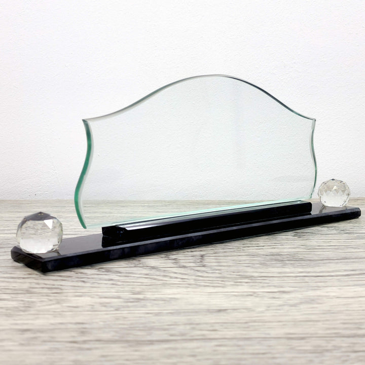 Curved Dome Crystal Desk Name Plate