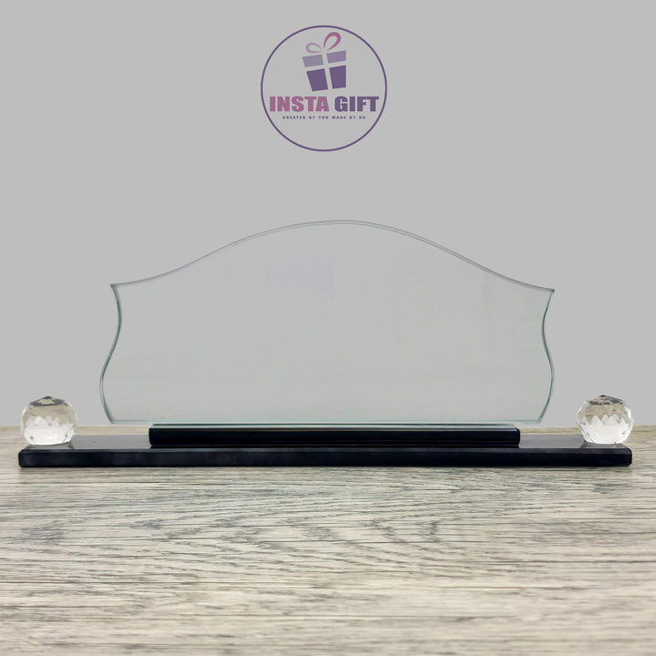 Curved Dome Crystal Desk Name Plate