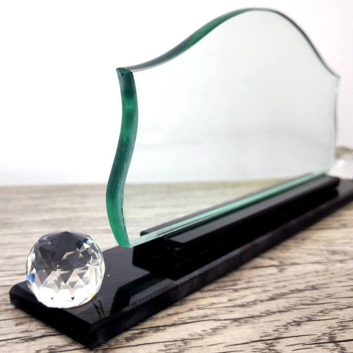 Curved Dome Crystal Desk Name Plate