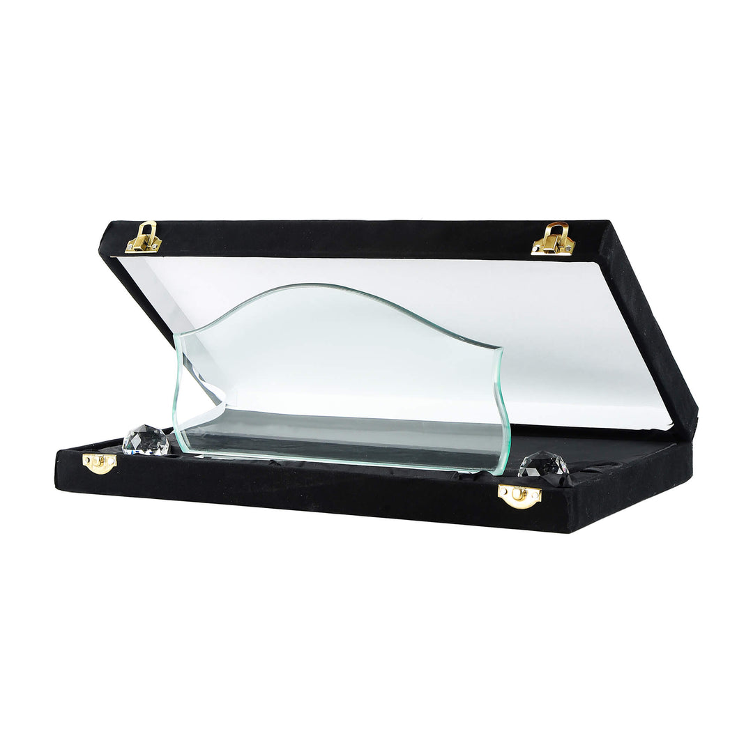 Curved Dome Crystal Desk Name Plate