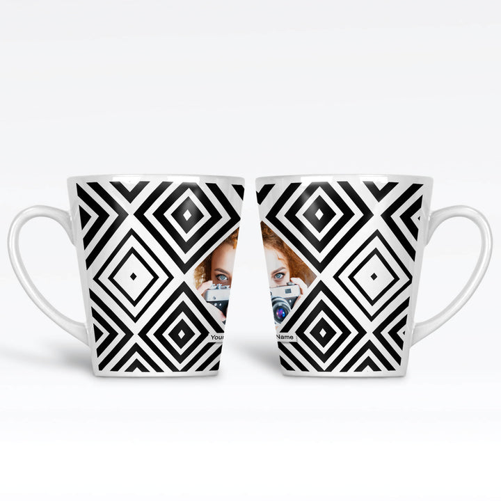 Diamond Photo & Name Custom Latte Mug