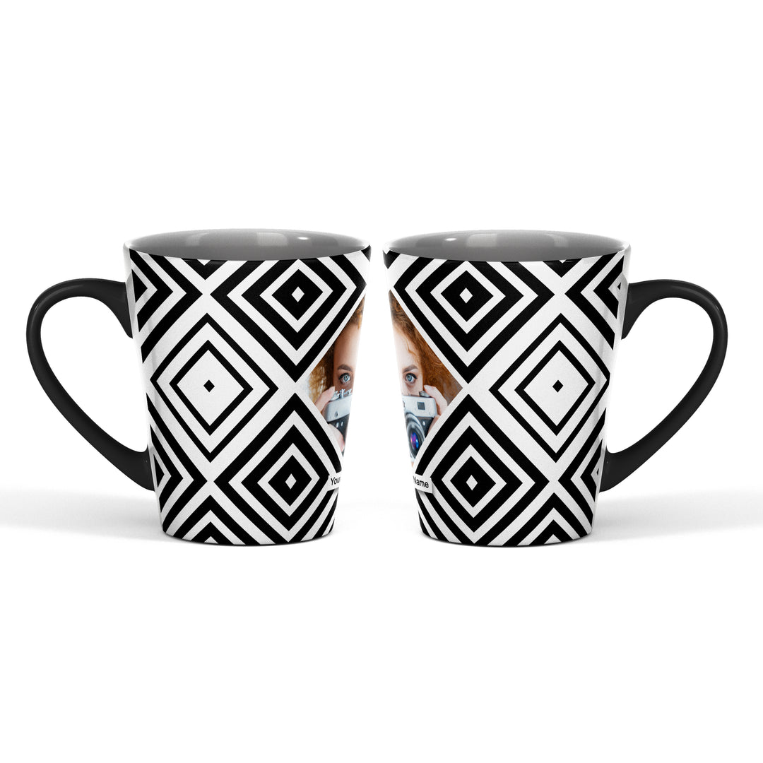 Diamond Photo And Name Magic Latte Mug