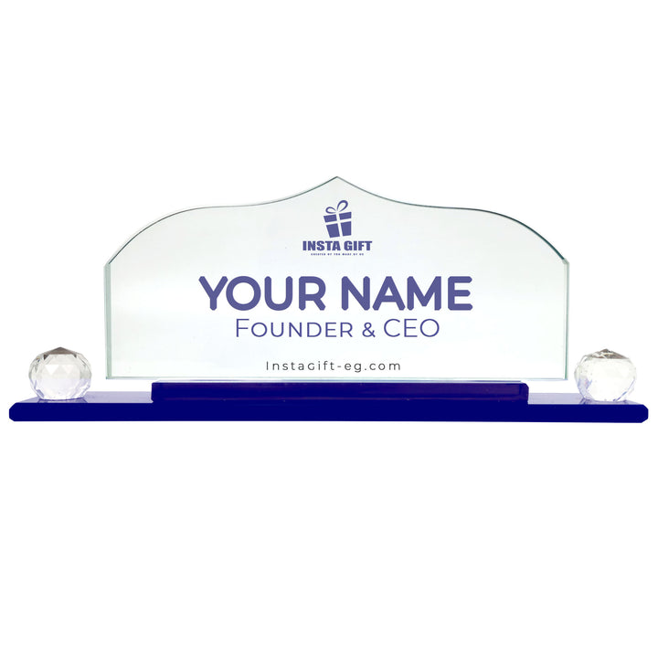 Dome Crystal Desk Name Plate