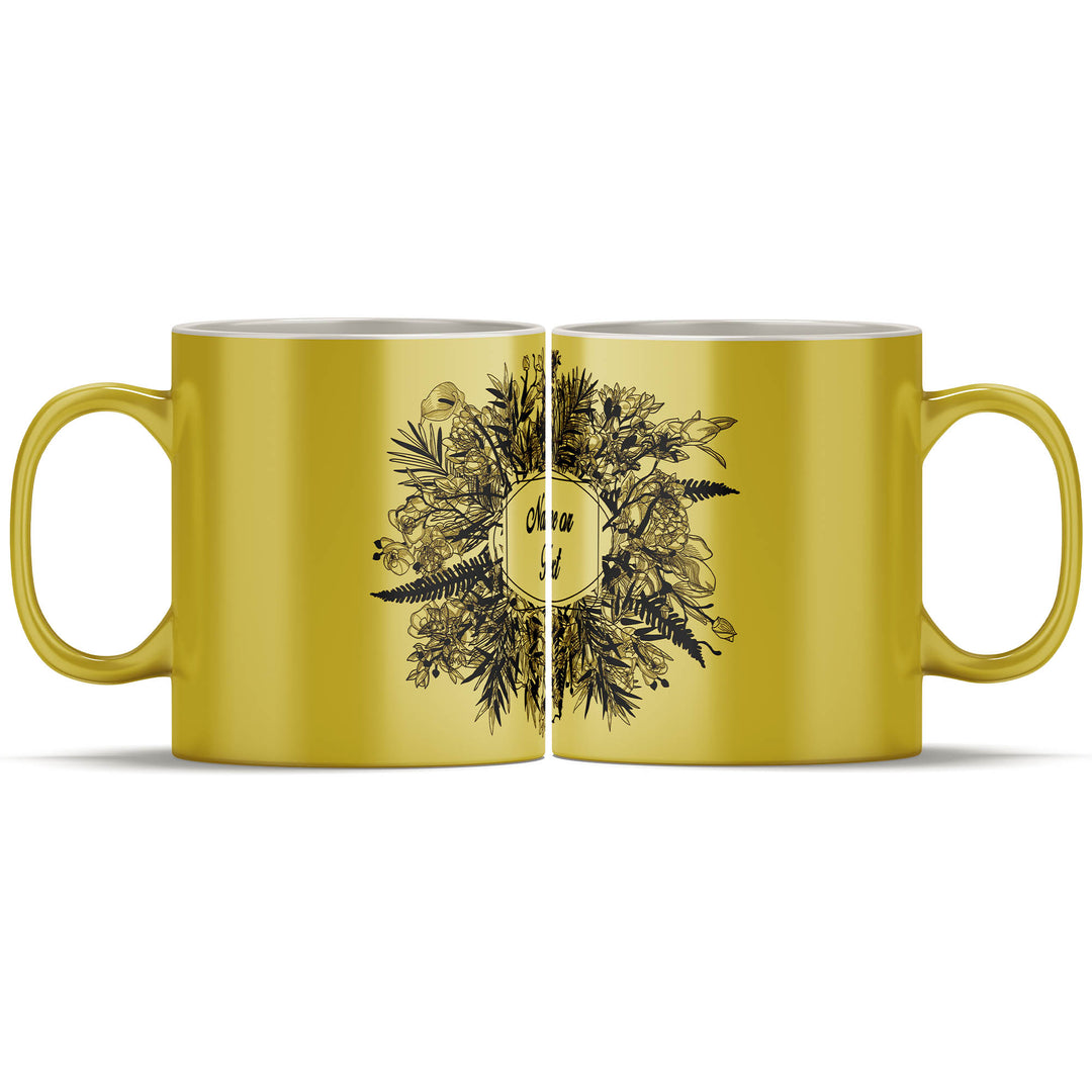 Black initial and name mugs