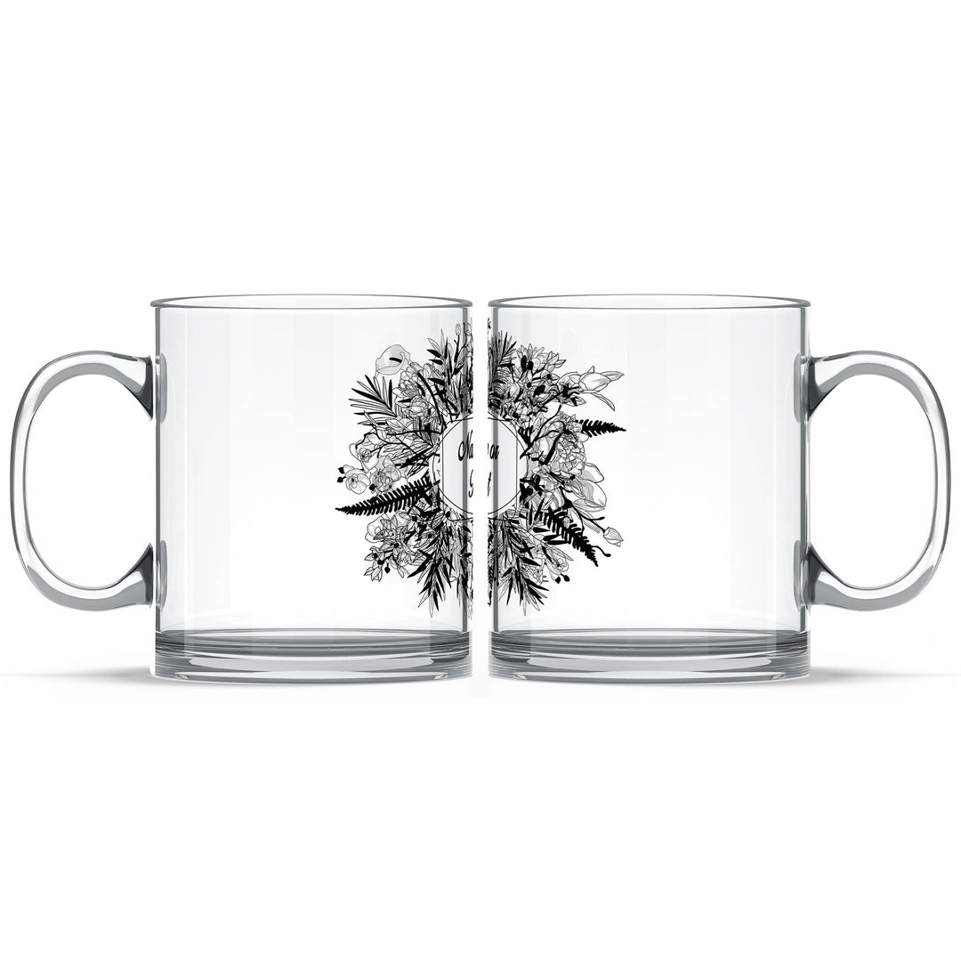 Black initial and name mugs