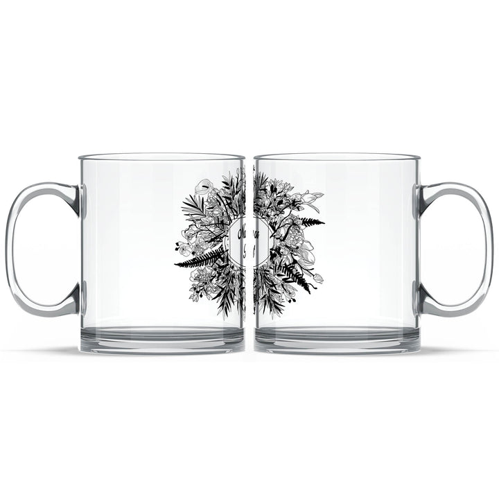 Black initial and name mugs