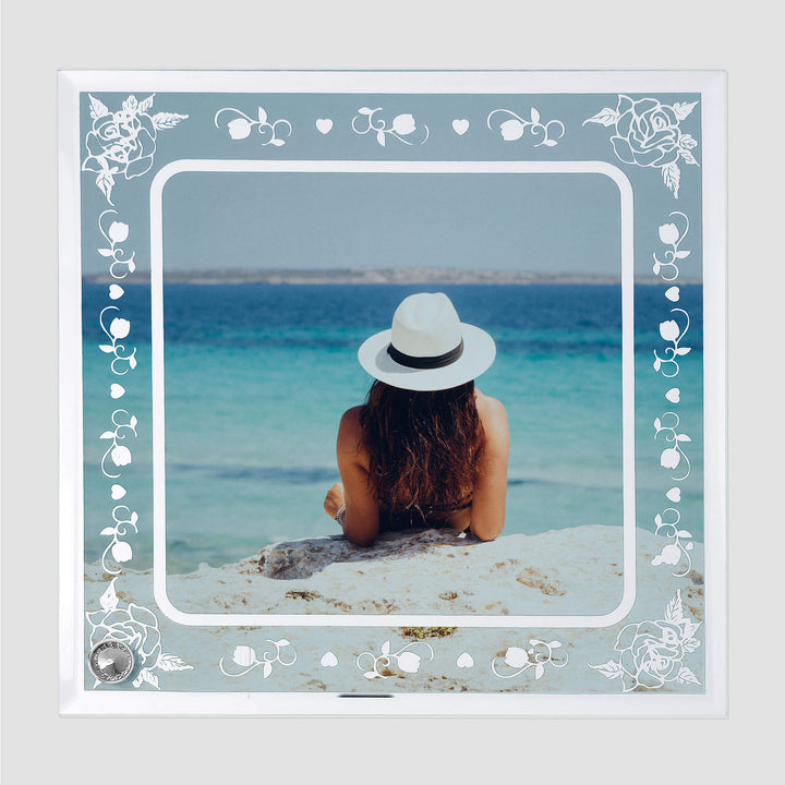 Floral Glass Photo Frame 20x20