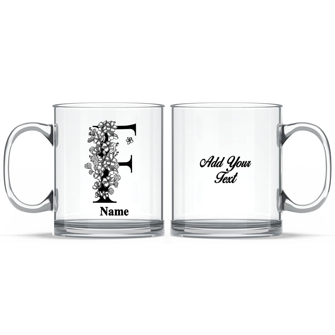 Black initial and name mugs