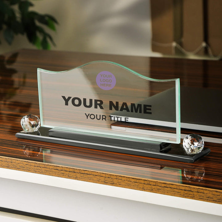Full Wave Crystal Desk Name Plate
