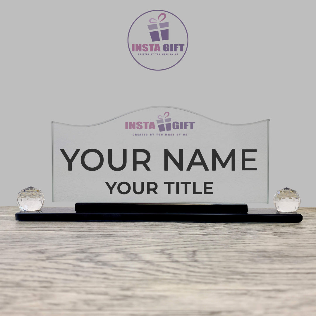 Full Wave Crystal Desk Name Plate