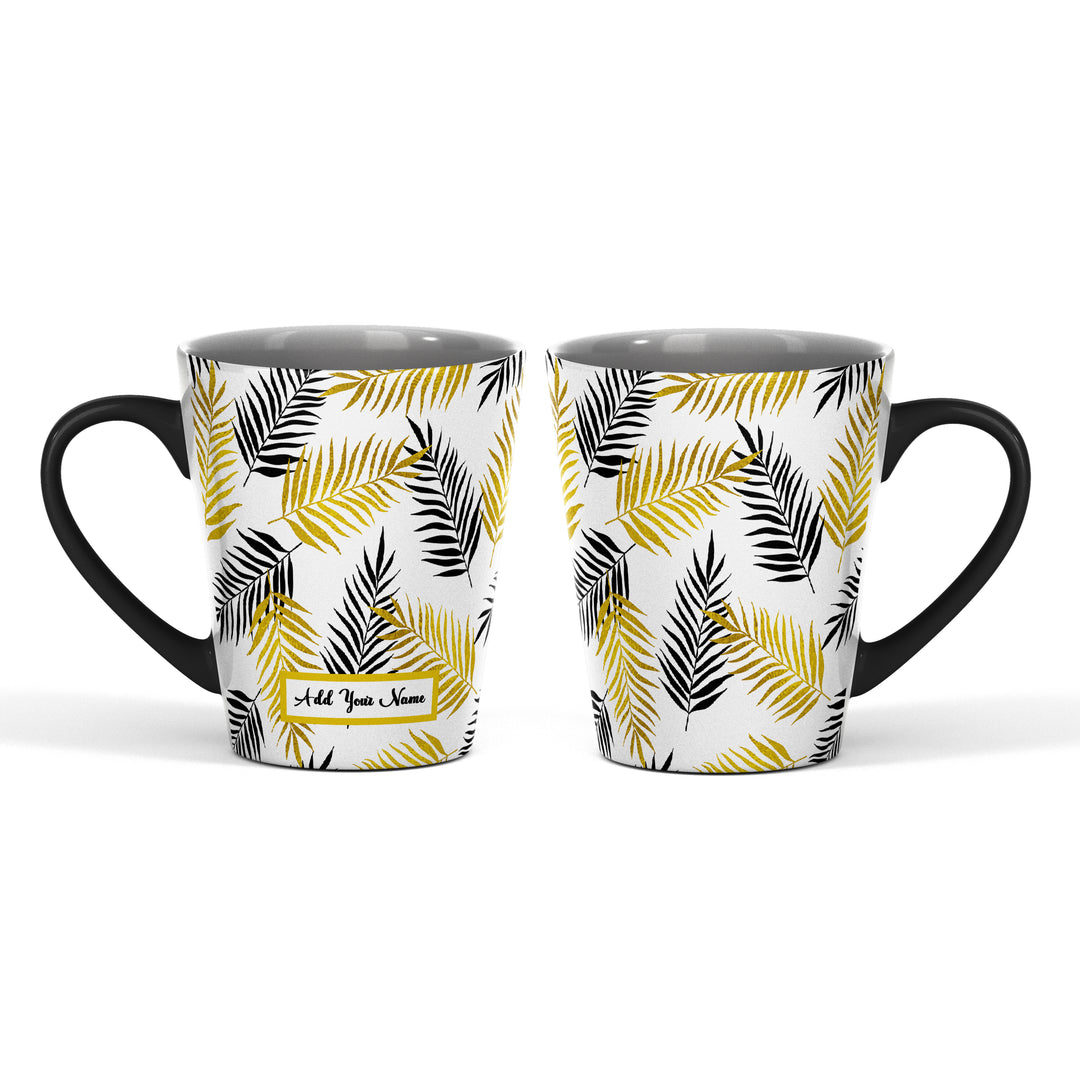 Tropical Leaves Name Magic Latte Mug