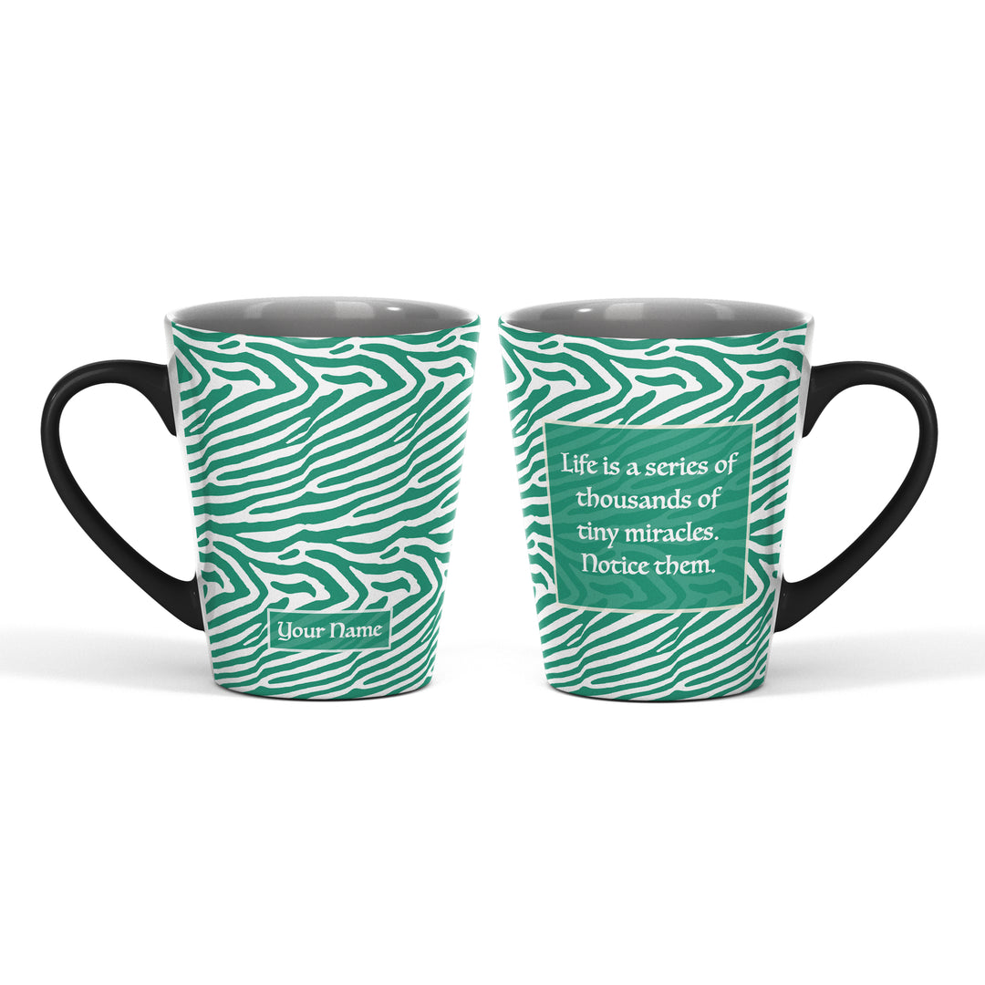 Zebra Name and text Magic Latte Mug