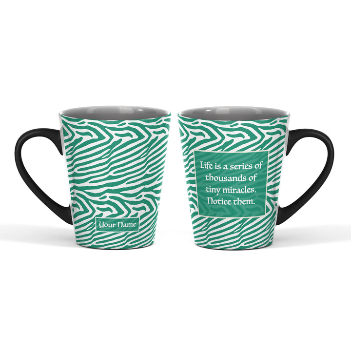 Zebra Name and text Magic Latte Mug