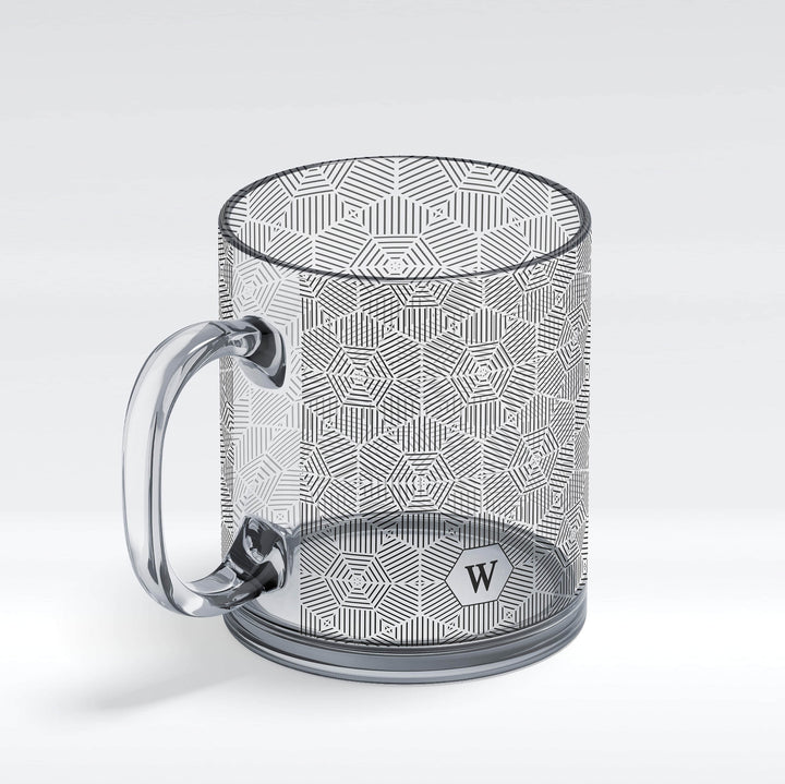 Initial Glass Mug - Hexagon Theme