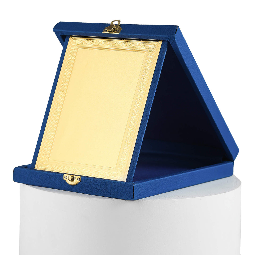 Leather Shield Box - Blue