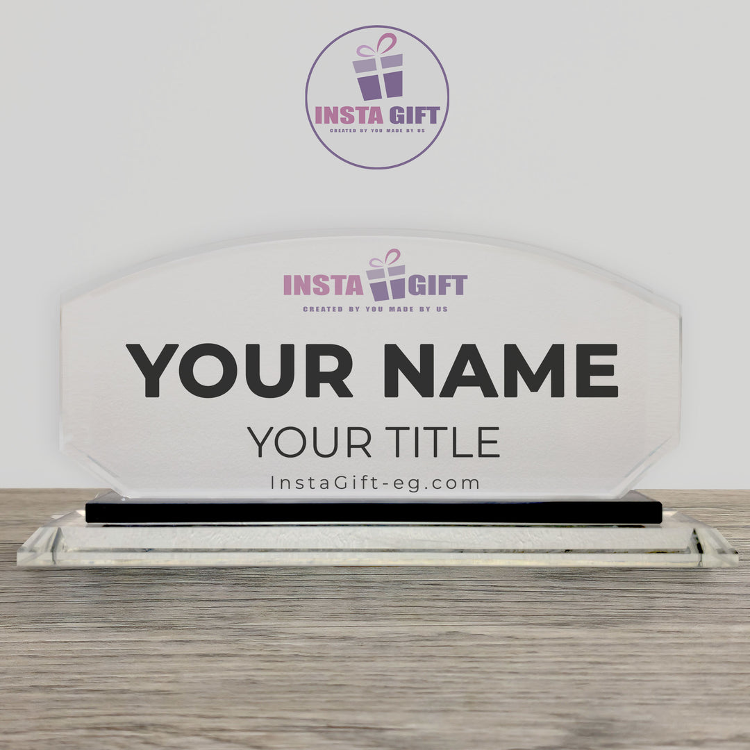 Modern Arch Premium Crystal Desk NamePlate