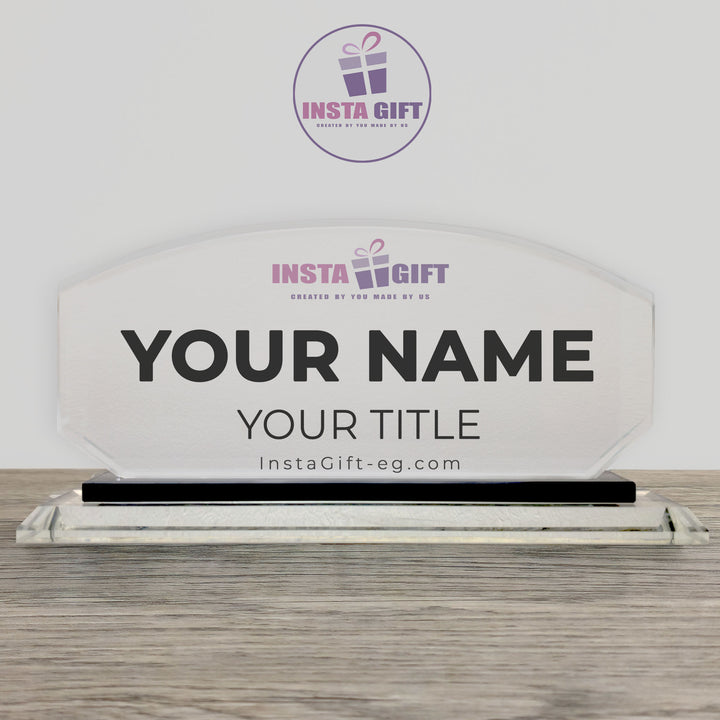 Modern Arch Premium Crystal Desk NamePlate