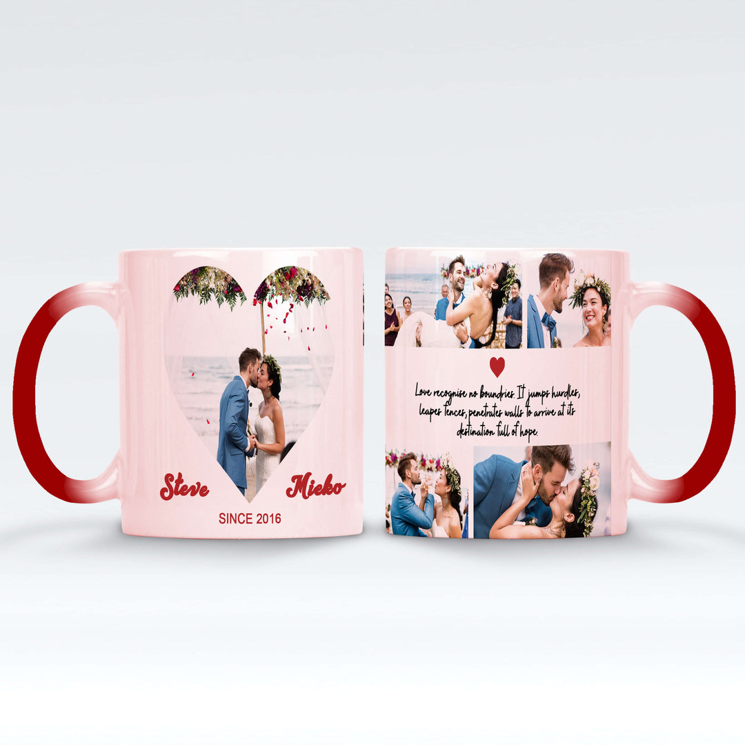 Mark The Date 5 Photos and text Magic Mug