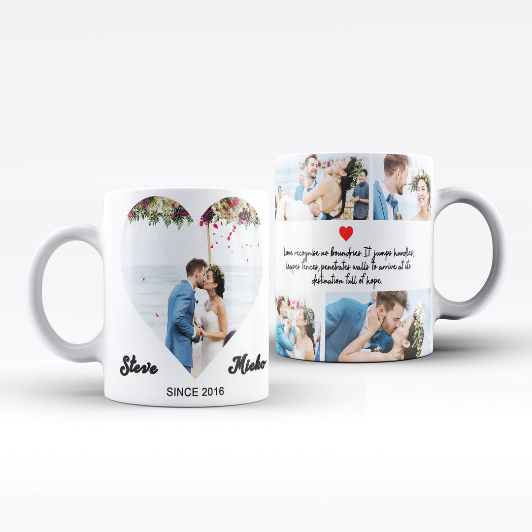 Mark The Date 5 Photos and text White Ceramic Mug