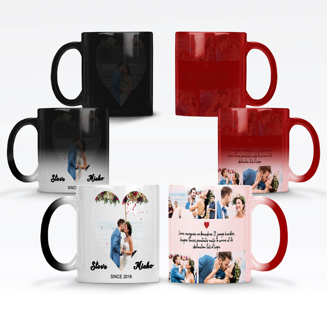 Mark The Date 5 Photos and text Magic Mug