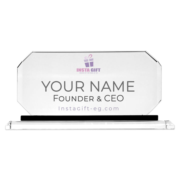 Premium Octagon Modern Crystal Desk NamePlate