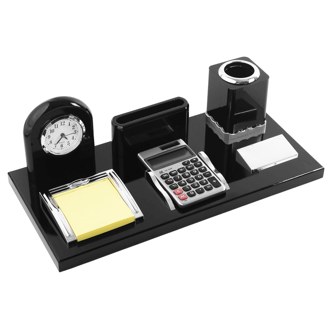 Modern Desk Set - Black With Calculator