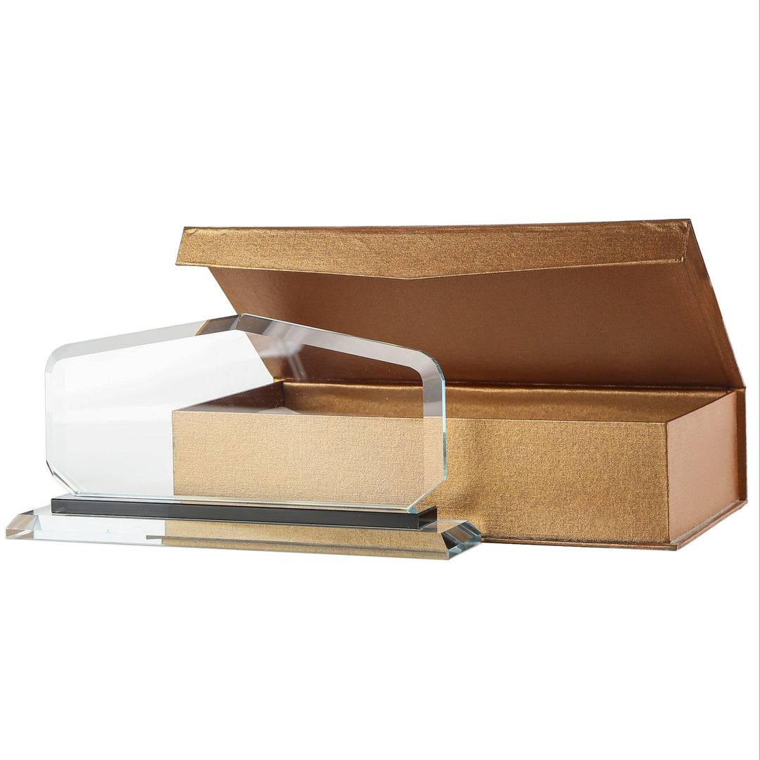 Modern Pyramid Premium Crystal Desk NamePlate